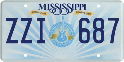 MS license plate ZZI687