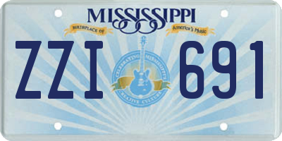 MS license plate ZZI691