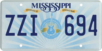 MS license plate ZZI694