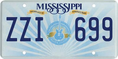 MS license plate ZZI699