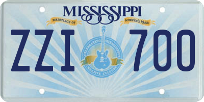 MS license plate ZZI700