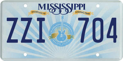 MS license plate ZZI704