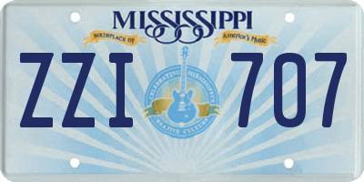 MS license plate ZZI707