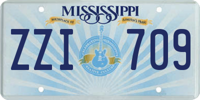 MS license plate ZZI709