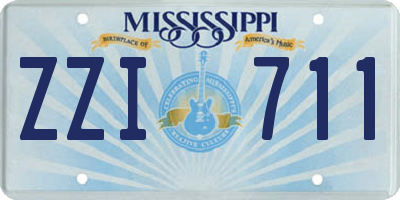 MS license plate ZZI711