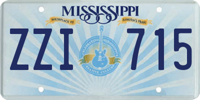 MS license plate ZZI715