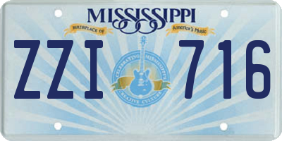 MS license plate ZZI716