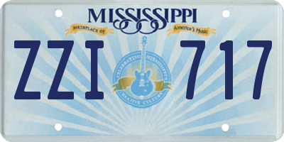 MS license plate ZZI717
