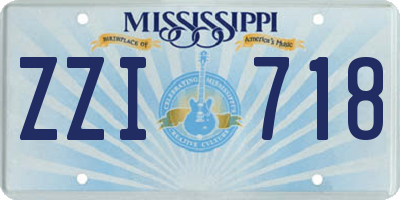 MS license plate ZZI718