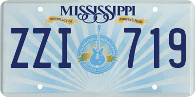 MS license plate ZZI719