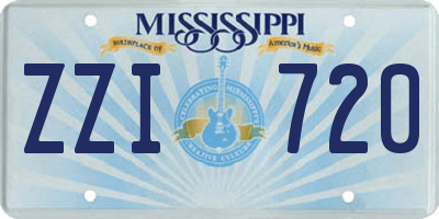 MS license plate ZZI720