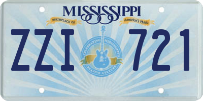 MS license plate ZZI721