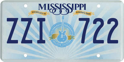 MS license plate ZZI722