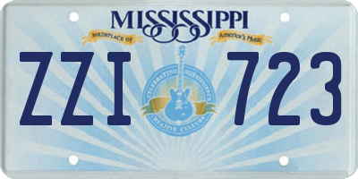 MS license plate ZZI723
