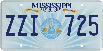 MS license plate ZZI725