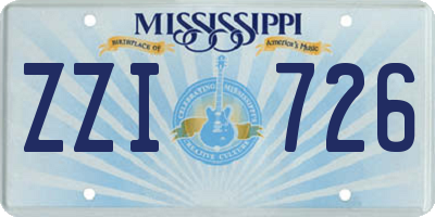 MS license plate ZZI726