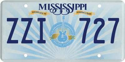 MS license plate ZZI727