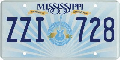 MS license plate ZZI728