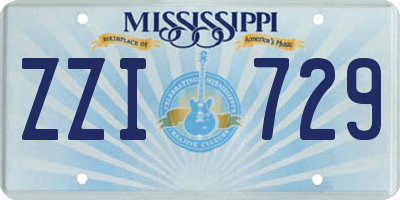 MS license plate ZZI729
