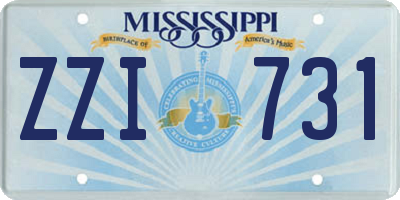 MS license plate ZZI731