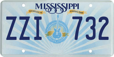 MS license plate ZZI732