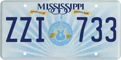 MS license plate ZZI733