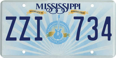 MS license plate ZZI734