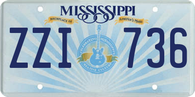 MS license plate ZZI736