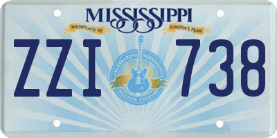 MS license plate ZZI738