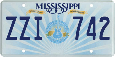 MS license plate ZZI742