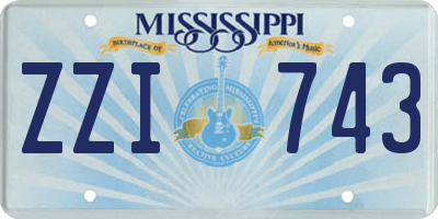 MS license plate ZZI743