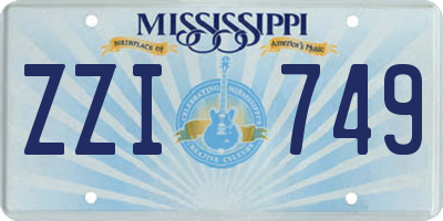 MS license plate ZZI749