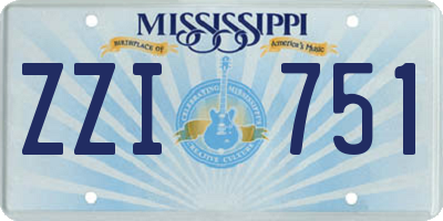 MS license plate ZZI751