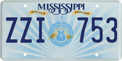 MS license plate ZZI753