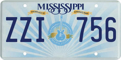 MS license plate ZZI756