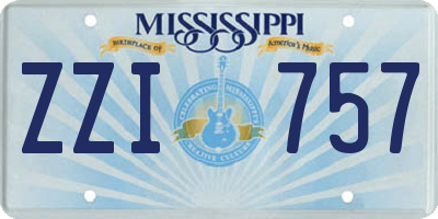 MS license plate ZZI757