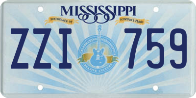 MS license plate ZZI759