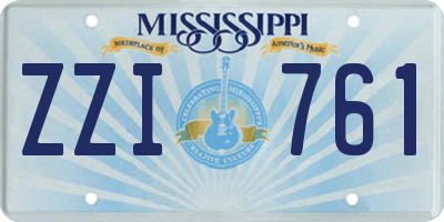 MS license plate ZZI761
