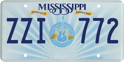 MS license plate ZZI772