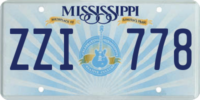 MS license plate ZZI778