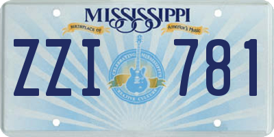 MS license plate ZZI781