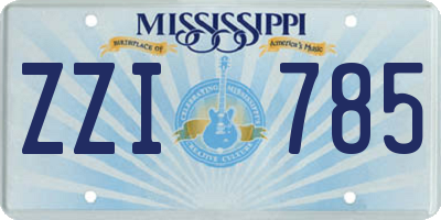 MS license plate ZZI785