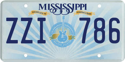MS license plate ZZI786