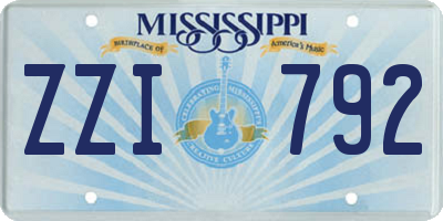 MS license plate ZZI792