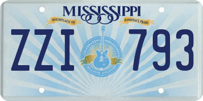 MS license plate ZZI793