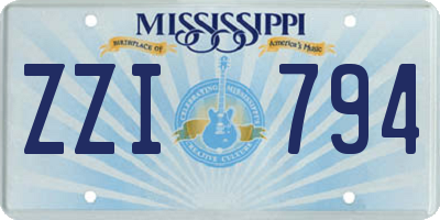 MS license plate ZZI794