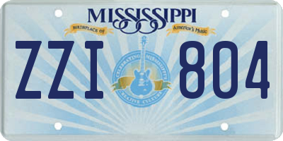 MS license plate ZZI804