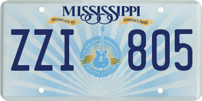 MS license plate ZZI805