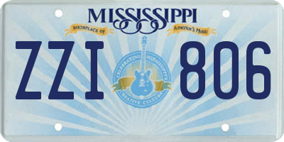 MS license plate ZZI806