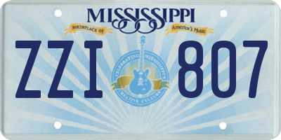 MS license plate ZZI807